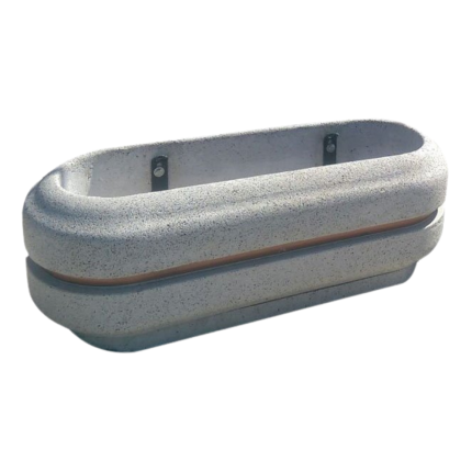 150 CM. Mozaik Dökümlü Oval Beton Çiçeklik