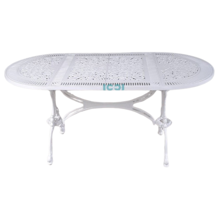 75x 150 cm Alüminyum Döküm Oval Bahçe Yazlık Masa Modeli Ms33