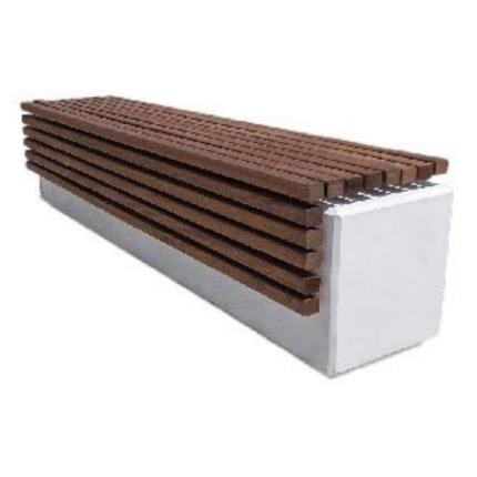 Arkalıksız Beton Oturma Bankı, Ahşap Izgaralı